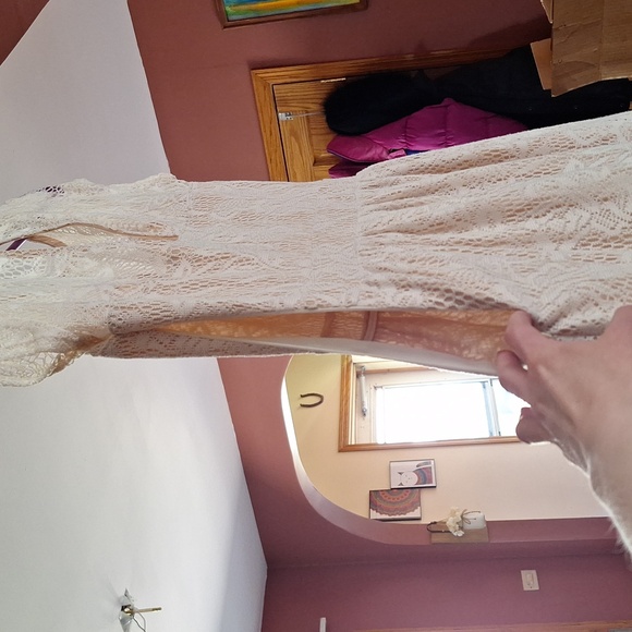 Cream and Nude Crochet Mini Dress by Speechless - Picture 3 of 8